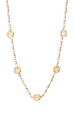 Imitation Opal Dot Chain Necklace | Nordstrom