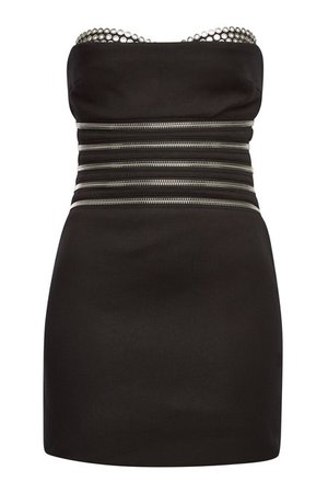 Alexander Wang - Bustier Dress with Cotton and Zippers - black