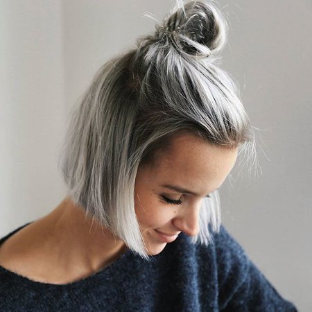Short Silver Blonde Ombre Hair