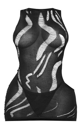 Shape Black Knit Ladder Cut Out Side Bodycon Dress | PrettyLittleThing USA