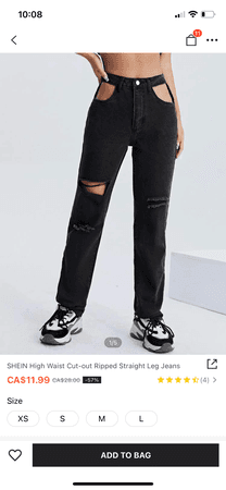 black cut out jeans