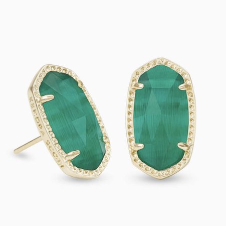 Kendra Scott green stud earrings
