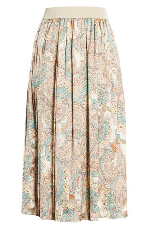 Helene Berman Paisley Print Pleated Skirt | Nordstrom