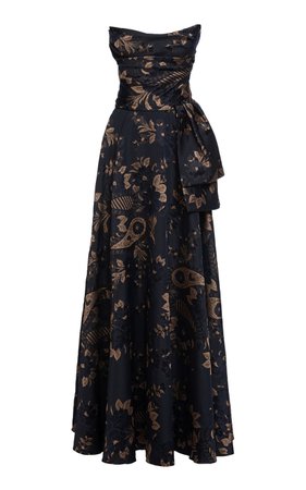 Pavlova Paisley-Jacquard Two-Piece Strapless Gown by Lena Hoschek | Moda Operandi