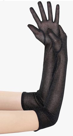 black glitter gloves