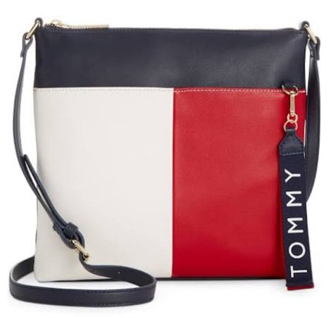 Red white and blue cross body bag Tommy Macy’s