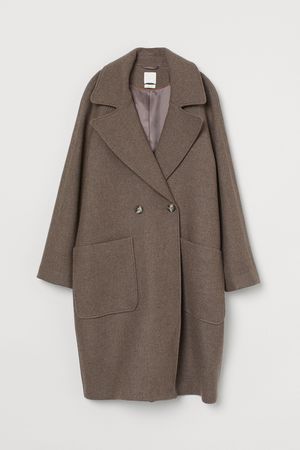 Wool-blend coat - Brown marl - Ladies | H&M GB