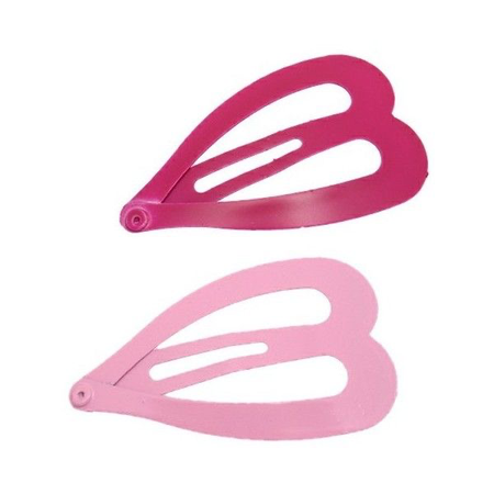 pink heart hair clips
