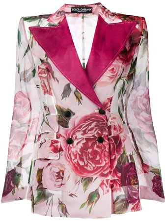 nagua næss nagua næss saved to Dolce & Gabbana in COATS/JACKETS Dolce & Gabbana - Double-breasted Peony-print silk organza jacket ($2,995)