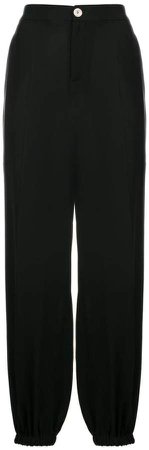 elasticated-cuffs tapered trousers