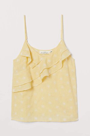 Camisole Top with Flounces - Yellow