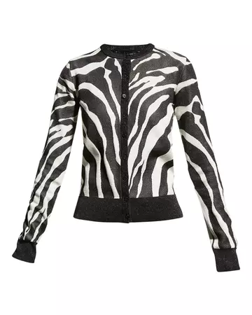 Dolce&Gabbana Metallic Zebra Jacquard Cardigan | Neiman Marcus