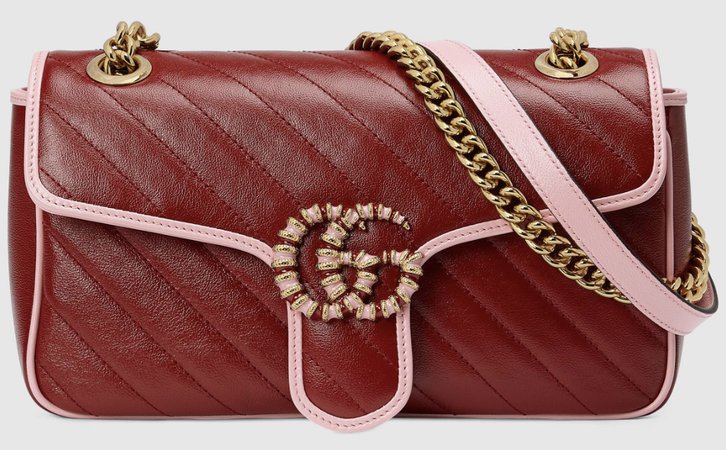 red and pink Gucci bag