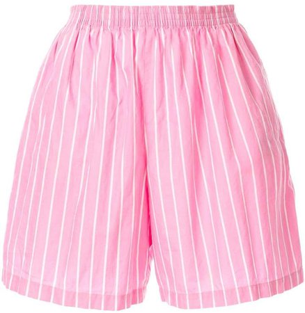 Pre-Owned striped gathered shorts