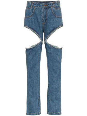 Telfar High Waisted Cutout Jeans - Farfetch