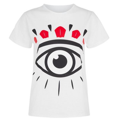 Carpe Diem White Eye Print T-Shirt | New Look