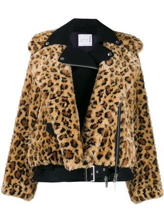 Sacai Leopard faux-fur Jacket - Farfetch
