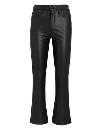 MOTHER The Insider Ankle Faux Leather Jeans | INTERMIX®