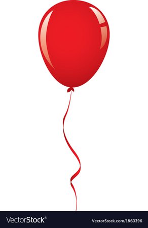 Red balloon ribbon Royalty Free Vector Image - VectorStock