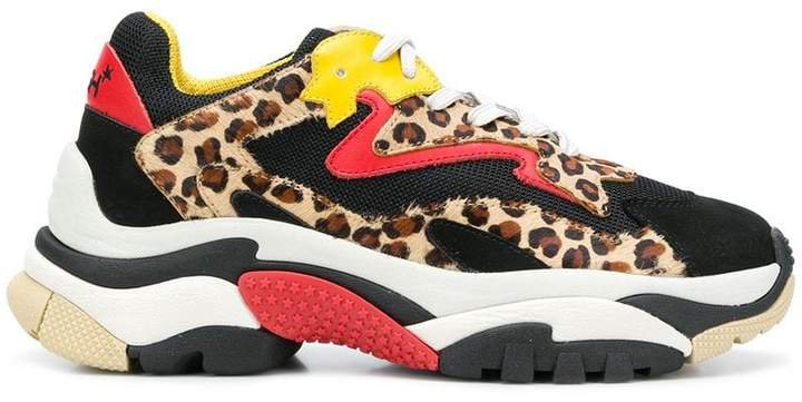 leopard lace-up sneakers