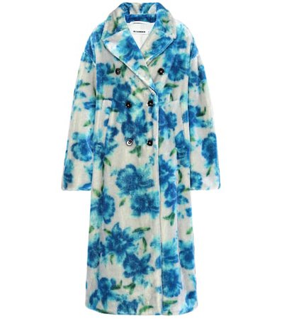 Floral mohair and cotton coat