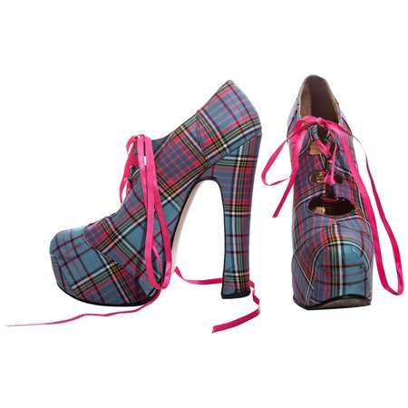 Vivienne Westwood multicoloured tartan wool lace-up platforms, fw 1993 For Sale at 1stDibs