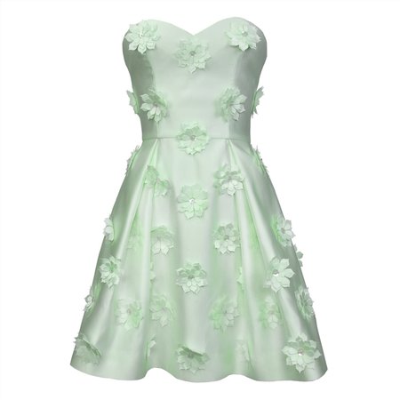 light green flower dress