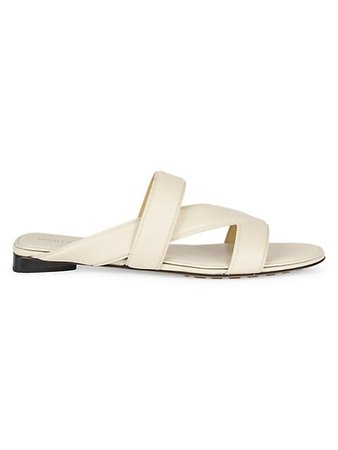 Bottega Veneta Band Flat Leather Sandals | SaksFifthAvenue
