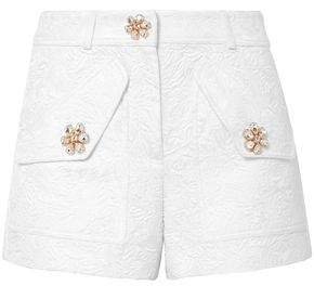Crystal-embellished Cotton-blend Cloque Shorts