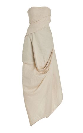 Caravaggio Draped Linen Maxi Dress By Staud | Moda Operandi
