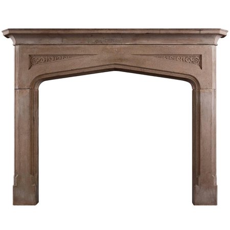 English Stone Fireplace in the Gothic Style For Sale at 1stDibs
