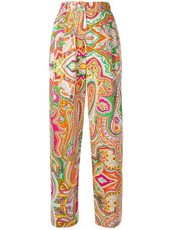 Moschino Pre-Owned Printed Straight-Leg Trousers Vintage | Farfetch.com
