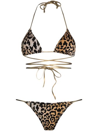 Reina Olga Hawn Leopard-Print Wrap-Around Bikini Ss20 | Farfetch.Com