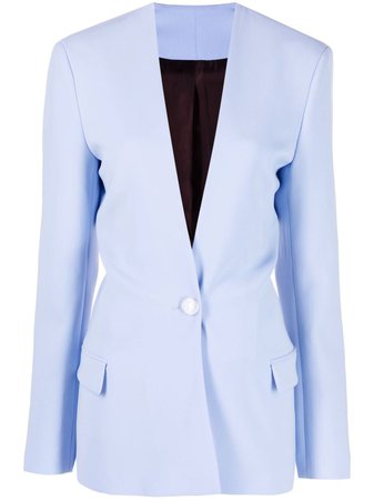Shop The Attico collarless single-breasted blazer with Express Delivery - FARFETCH