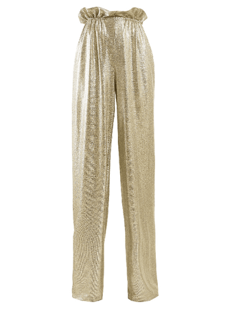 ModeSens Paperbag-waist Lamé Trousers In Gold $378.00*· In stock·Brand: BALMAIN