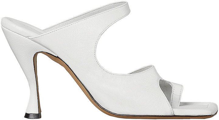 Leather Cutout Sandals in Optic White | FWRD