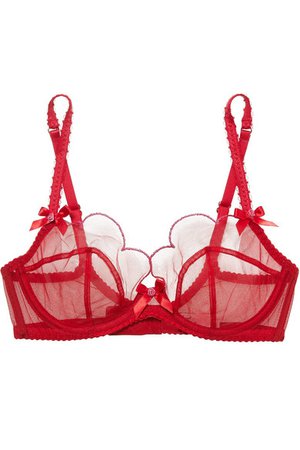 Agent Provocateur | Lorna scalloped metallic-trimmed tulle underwired bra | NET-A-PORTER.COM
