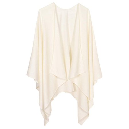 Anyfit Wear Shawl Wraps for Women Blanket Scarf Cardigan Loose Open Front Elegant Poncho Cape White - Walmart.com