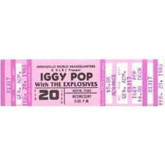 Pinterest | filler rock ticket stub Iggy Pop