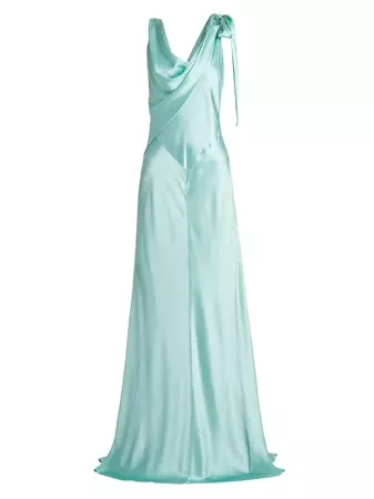 Shop Alberta Ferretti Bias-Cut Satin Gown | Saks Fifth Avenue