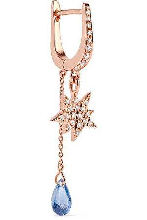 Diane Kordas | Cosmos 18-karat rose gold, diamond and sapphire earring | NET-A-PORTER.COM