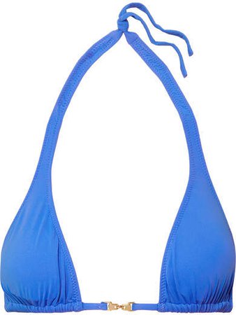 Mustique Halterneck Triangle Bikini Top - Cobalt blue