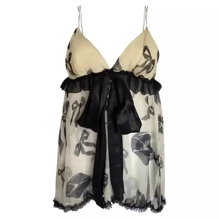 Vintage Y2K Dolce and Gabbana silk cami top For Sale at 1stDibs