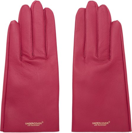 Undercover: Pink Lambskin Gloves | SSENSE