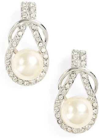 Knot Imitation Pearl Drop Earrings