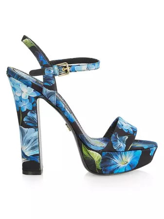 Shop Dolce&Gabbana 85MM Floral Platform Sandals | Saks Fifth Avenue