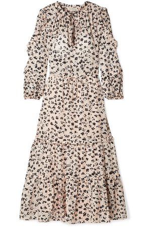 Ulla Johnson | Fantine ruffled printed cotton and silk-blend gauze midi dress | NET-A-PORTER.COM