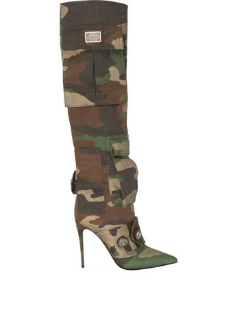 Dolce & Gabbana camouflage-pattern pointed-toe Boots - Farfetch
