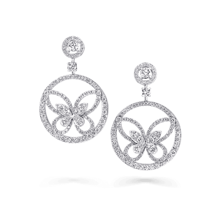Butterfly Silhouette Earrings, Diamond | Graff