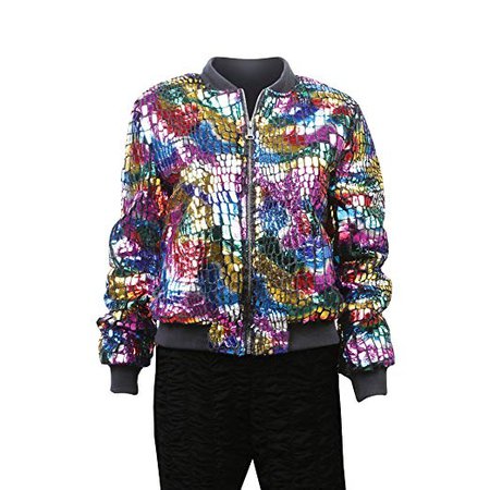 Amazon.com: WHAT ON EARTH Women's Multi-Colored Bomber Fashion Jacket: Clothing